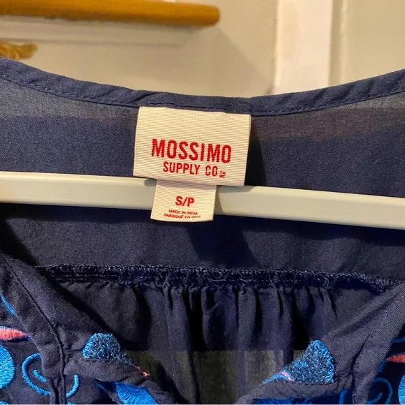Mossimo dark blue peasant blouse size S - Picture 4 of 10